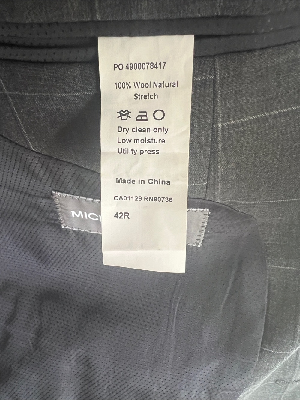 Michael Kors Charcoal Gray Windowpane Suit - Picture 7 of 14